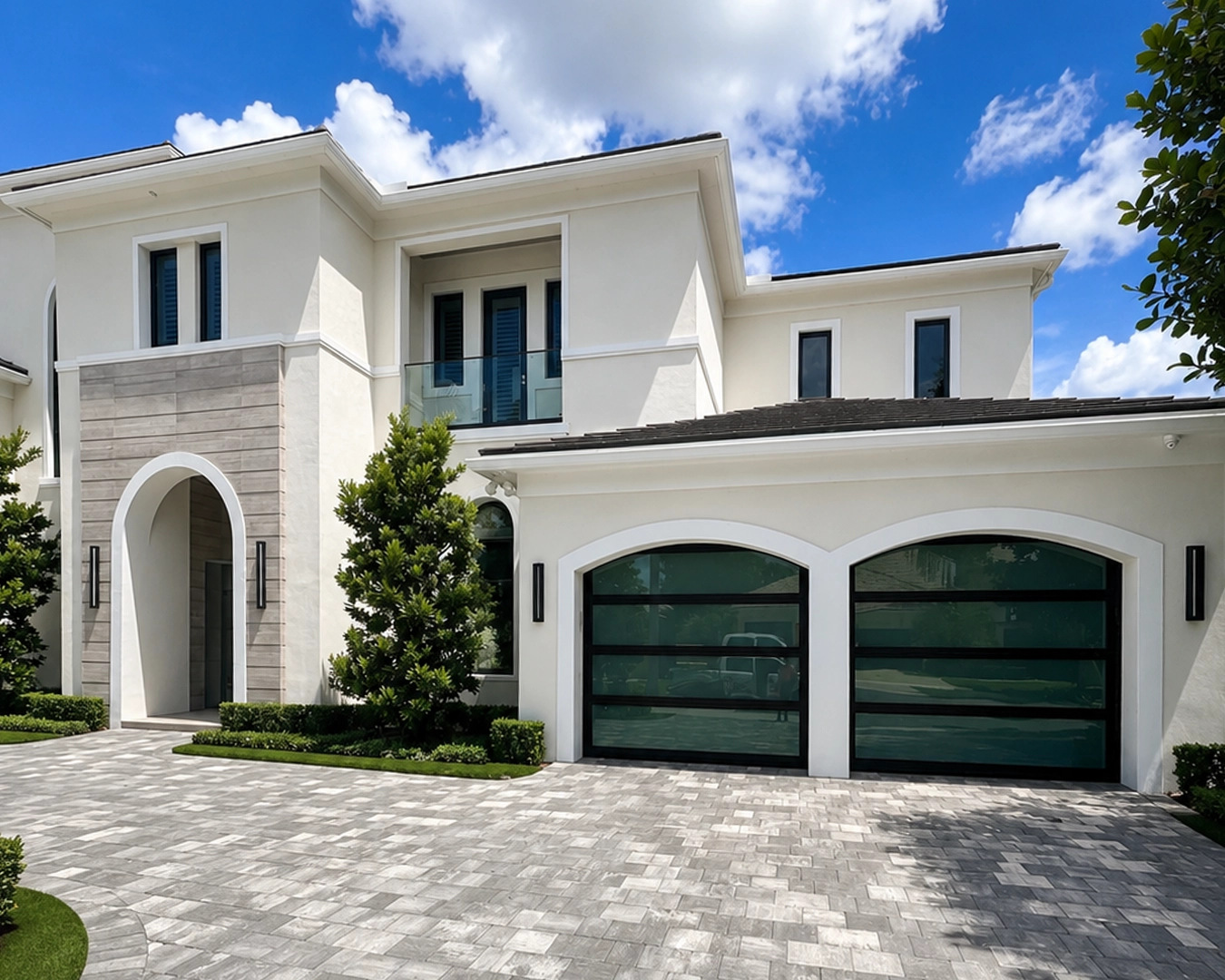 Large fixed impact picture windows installed at a modern Weston home