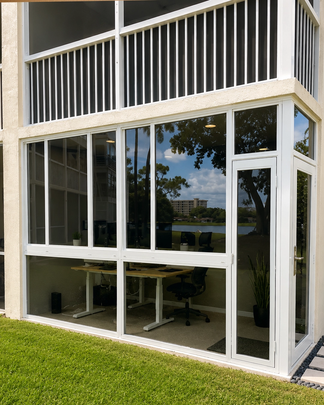 Floor-to-ceiling impact sliding glass doors installed at a Bal Harbour residence
