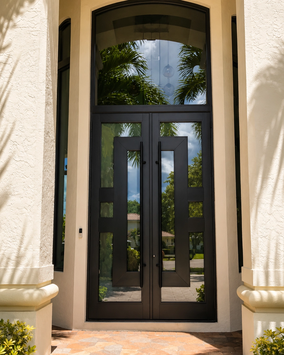 Impact glass storefront installed at a restaurant in Miami