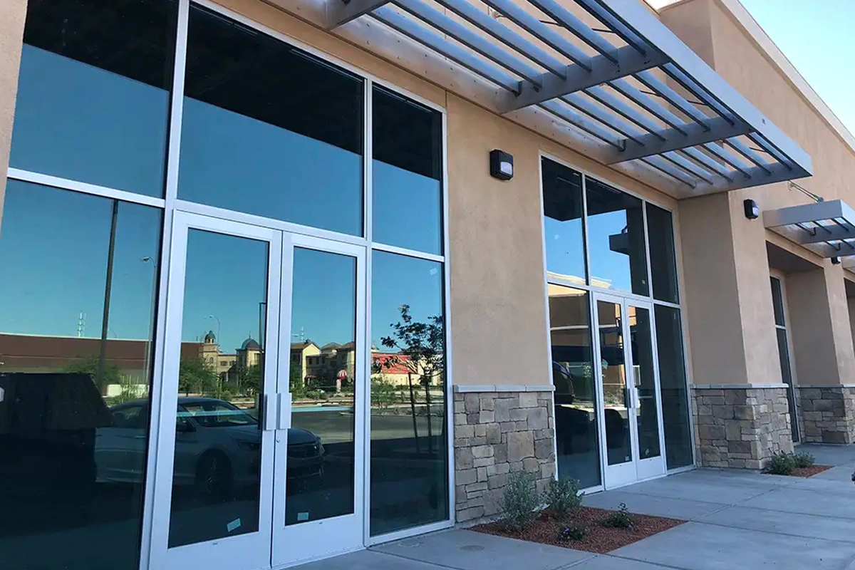 Modern commercial storefront glass and framing system