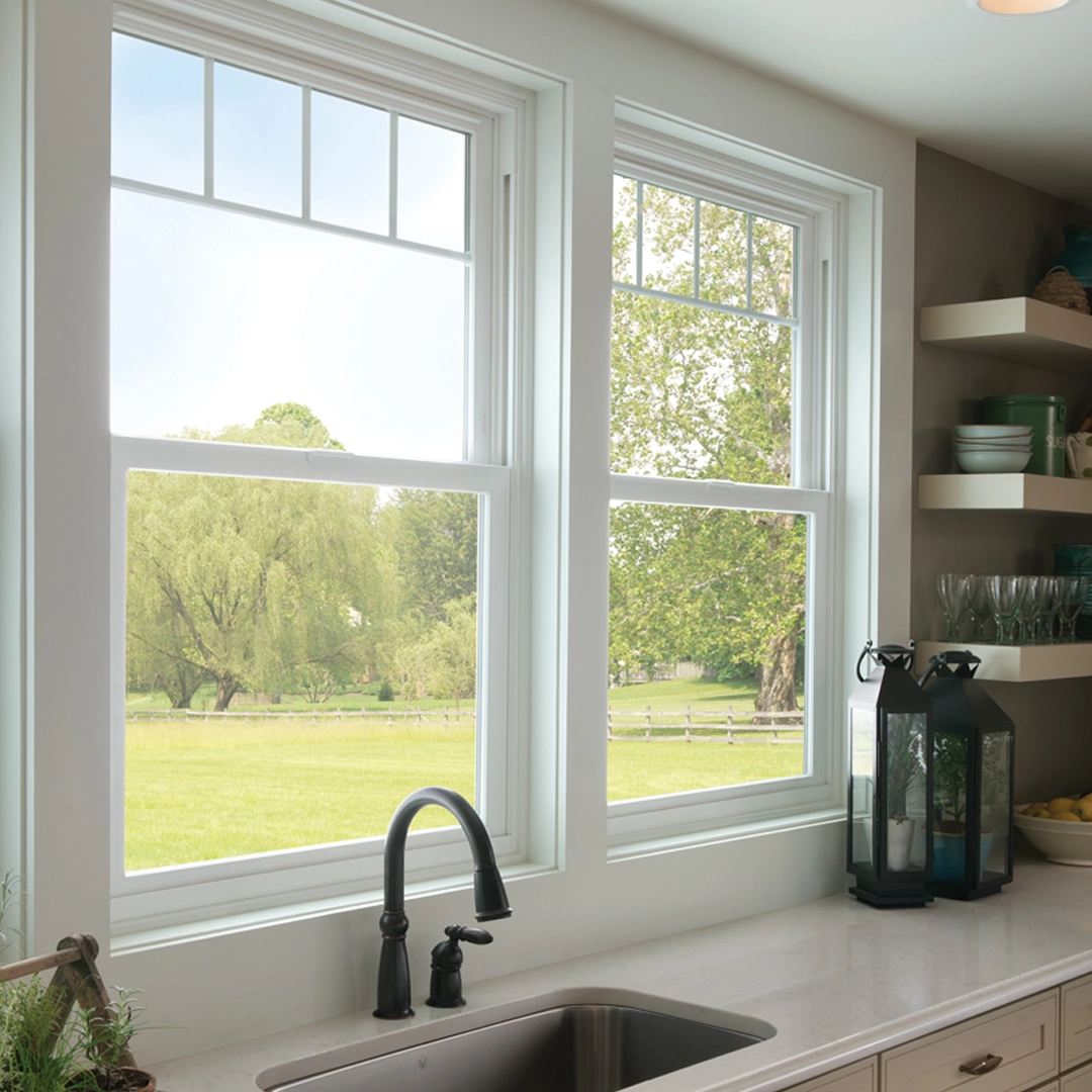 Modern property featuring impact-rated single-hung windows