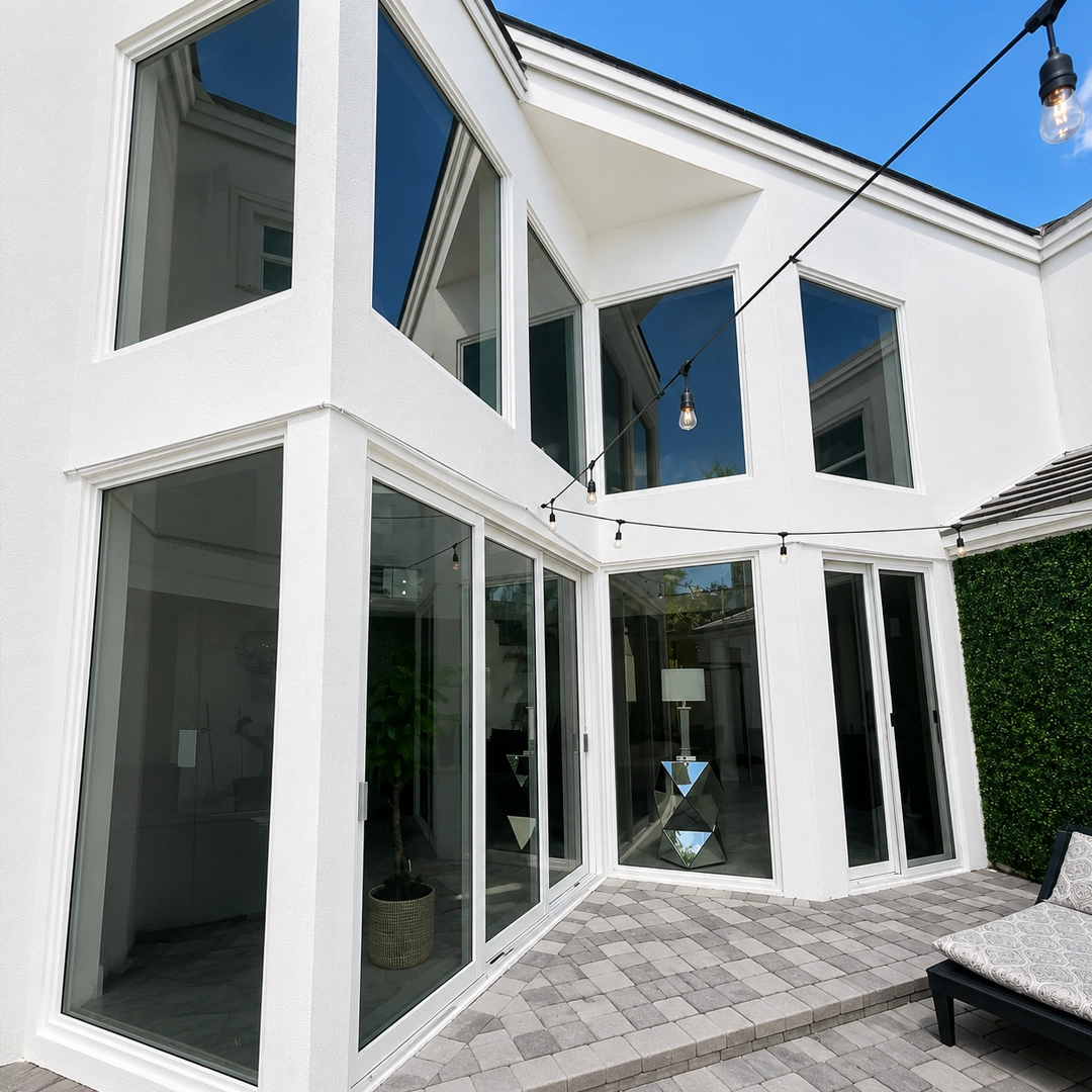 Residential property with coordinated impact window and door systems